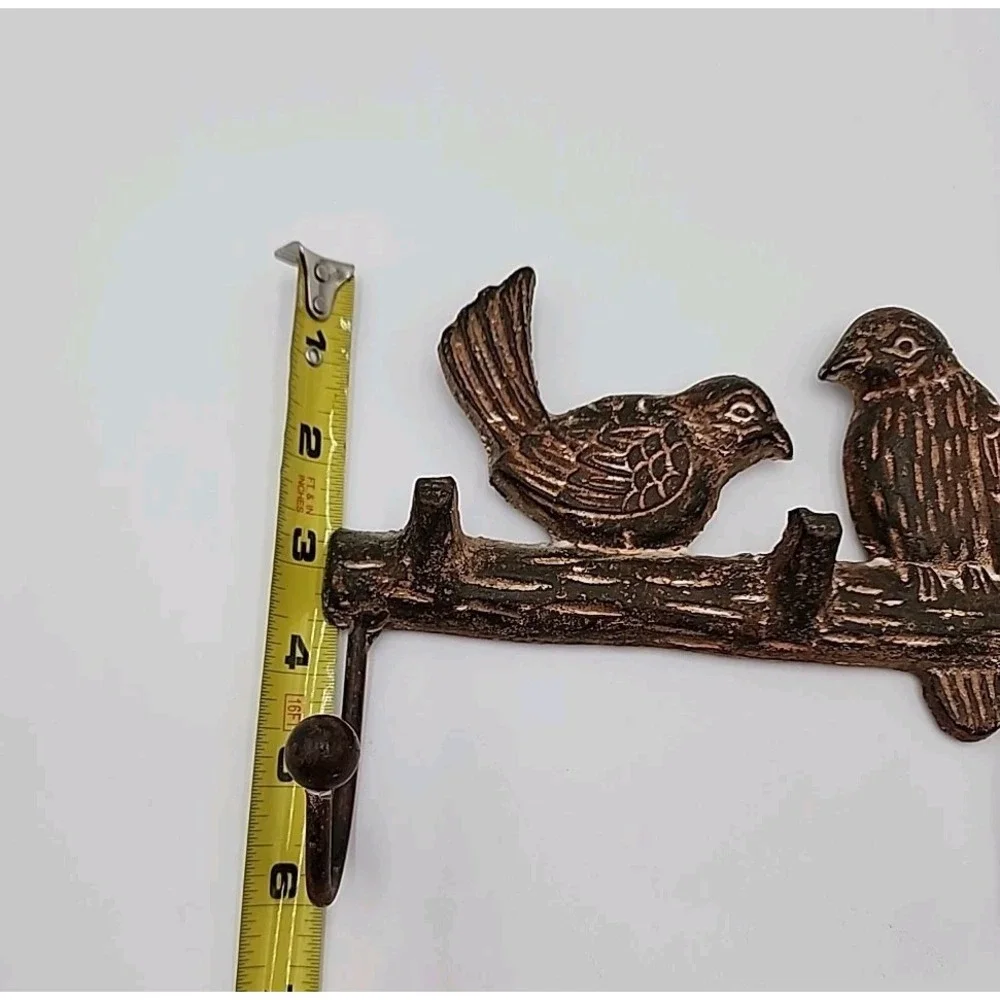 Set of 2 Cast Iron Wall‎ Hangings Metal Hook Rack Hanger Birds 7